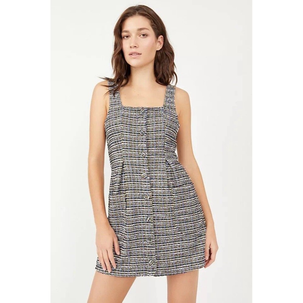 Free People Midnight Combo Button Down Mini Dress S